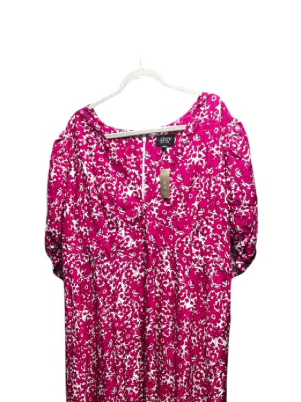 J.Crew Collection Bright Pink Floral Puff Sleeve Maxi Dress NWT Size 22W - Picture 5 of 13